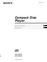 Sony CDP-CE245 - Owners Manual